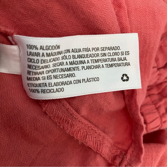 Ava & Viv Women's Long Sleeve Peplum Top in Coral Red Smocked with Tie 3X - Picture 5 of 7